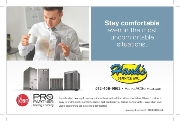 Professional HVAC technician servicing air conditioner unit in Austin, Texas