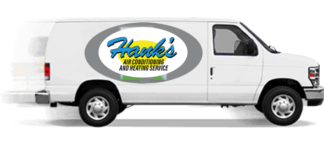 Hank from Hank's AC Service standing by a service vehicle